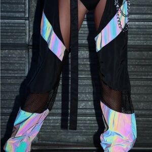 Holographic Black Women's Pants